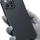 RIZZ Real Carbon Fiber Case for iPhone 13 Pro Aviation Grade Materials Slim Aramid Fiber Cover Ultrathin Phone Cases Super Tough for Men Drop Protection (Black)