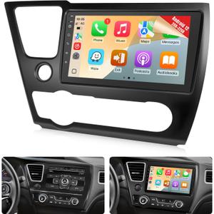 Naifay Android 12 Car Radio for Honda Civic 2013-2017 with Wireless Carpaly & Android Auto, 9 Inch IPS Touch Screen for Civic Car Stereo with GPS/Bluetooth/FM/Backup Camera/WiFi/SWC/Can Bus+MIC