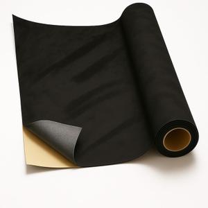 Self-Adhesive Suede Decorative Film for Car - Headliner/Dash/Door/Trunk | Stretchable & Scratchproof Ultra-Fiber Leather | DIY Peel & Stick 40"x59" Black Pro-Grade Curved (Black, 40"x59")