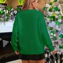 MARZXIN Women 2026 Casual Holiday Love Sweaters Round Neck XOXO Sweater St Patrick Tops Merry Christmas Heart Sweatshirt (Green, S)
