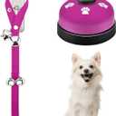 2 Pack Dog Doorbells, Pet Training Bells for Go Outside Potty Training and Communication Device Large Loud Dog Bell Cat Puppy Interactive Toys Adjustable Strap Door Bell (Purple)
