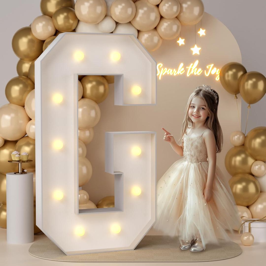 JoyMuse 4FT Marquee Light Up Letters,Large Marquee Letters 4 Feet Tall for Marry Me Proposal Decorations Big 4FT Letters with Lights for Baby Shower Party Decor, Letter G JoyMuse 4FT Marquee Light Up Letters,Large Marquee Letters 4 Feet Tall for Marry Me Proposal Decorations Big 4FT Letters with Lights for Baby Shower Party Decor, Letter G