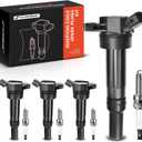 A-Premium Set of 4 Ignition Coil Pack (2-pin) and Iridium Spark Plugs Compatible with Hyundai Elantra 2012-2016 1.8L 4 Cyl, Tucson 2014-2020 2.0L 4 Cyl & Kia Soul 2012-2019 2.0L 4 Cyl