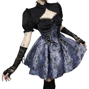 Formal Bolero Crop Shrug Top Goth Y2k Victorian Clothes Women (Large)