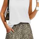 WIHOLL Two Piece Sets for Women Summer Lounge Short Sets Tank Square Neck Sleeveless Sweatsuit with Pocket (M)