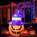 PRESENCE 5FT Halloween Decorations Outdoor - Halloween Inflatables Pumpkin with Build-in LED Lights Blow Up Pumpkin for Halloween Party Indoor Outdoor Yard Garden