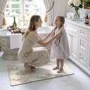 Color&Geometry Gold Marble Bathroom Rugs Non Slip,Absorbent Thin Bath Mat