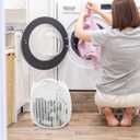 Cabilock Foldable Laundry Hamper 16.53X14.56X14.56In Breathable Mesh Clothes Basket with Handles for Home Laundry Organization and Storage (42X37X37CM, White)