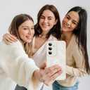 OOK Galaxy S25 Plus Case Cute Flower Floral Design for Girls Women Soft TPU Camera Lens Protective Phone Cover Designed for Samsung Galaxy S25 Plus White