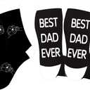 Fist Bump Gift for Dad - Father's Fathers Day for Dad Gifts,Dads Birthday Valentines Day Christmas Retirement Retired Gift from Daughter Son,Stocking Stuffers for Men,Worm Cosy Socks (One Size, Black)