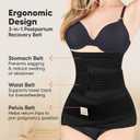 3 in 1 Postpartum Belly Support Recovery Wrap Postpartum Belly Band, After Birth Brace, Slimming Girdles, Body Shaper Waist Shapewear, Post Surgery Pregnancy Belly Support Band (Midnight Black, M/L)