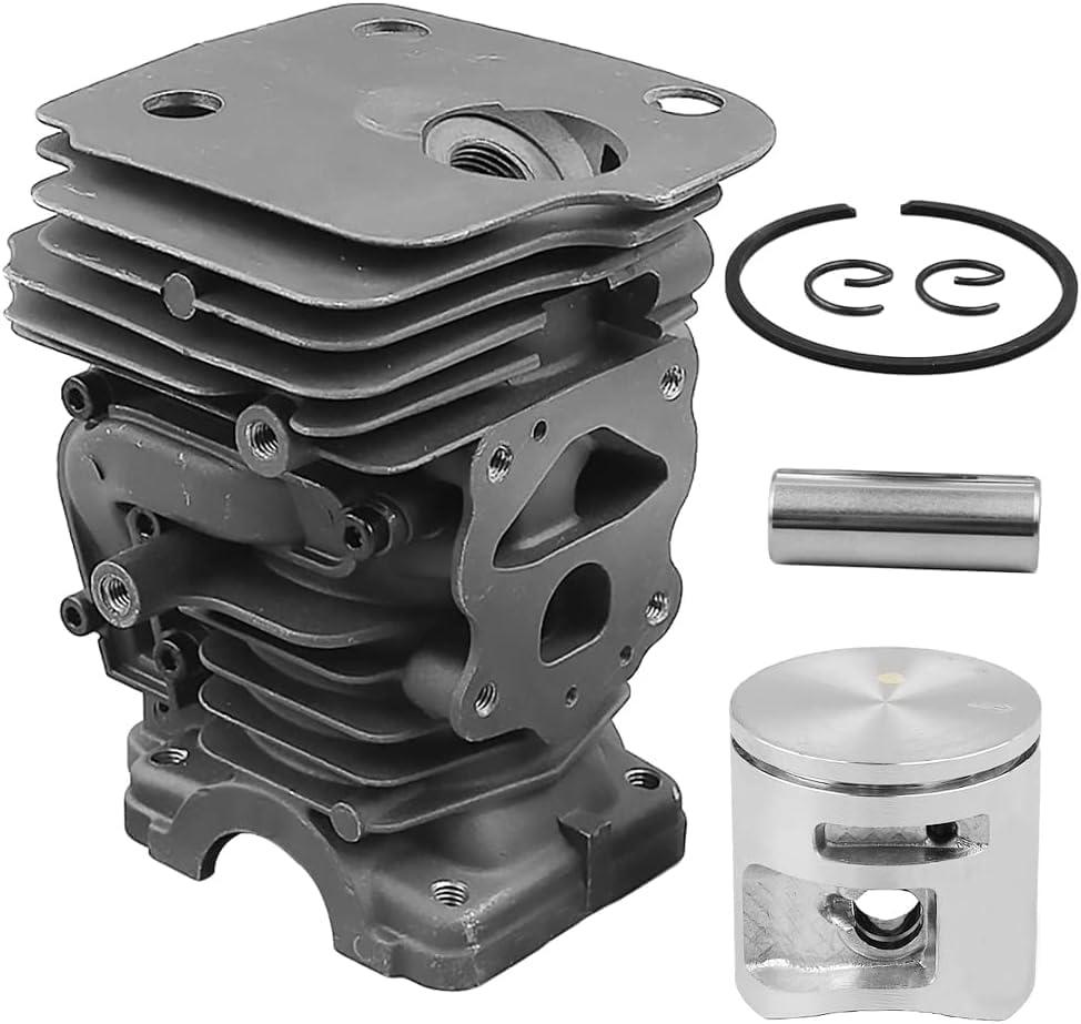 44mm 445 Cylinder Piston Kit  for Husqvarna 445 450 450e Chainsaw for JONSERED CS 2245 CS2250 S Chainsaws - Complete Replacement Parts for OEM 544119802, 544 11 98 02