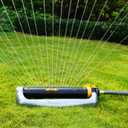 Melnor 65154AMZ XT Turbo Oscillating Sprinkler, Metal Base, 4,500 sq. ft., Quick Connect Bundle, 3-Way Adjustable, Black, Yellow