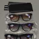 Bifocal Reading Glasses for Women Men Squre Unisex Eye Glasses with Tinted Lens Outdoor UV 400 Protection (3pc-black/Blue/Tawny)