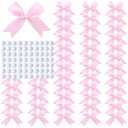 Pink Gift Wrap Bows - 50 Pcs 3.3 Inch Elegant Bows for Gift Wrapping, Party Decorations, Wedding Decor, Baby Shower, Christmas, Birthday, Crafts, Gift Bags