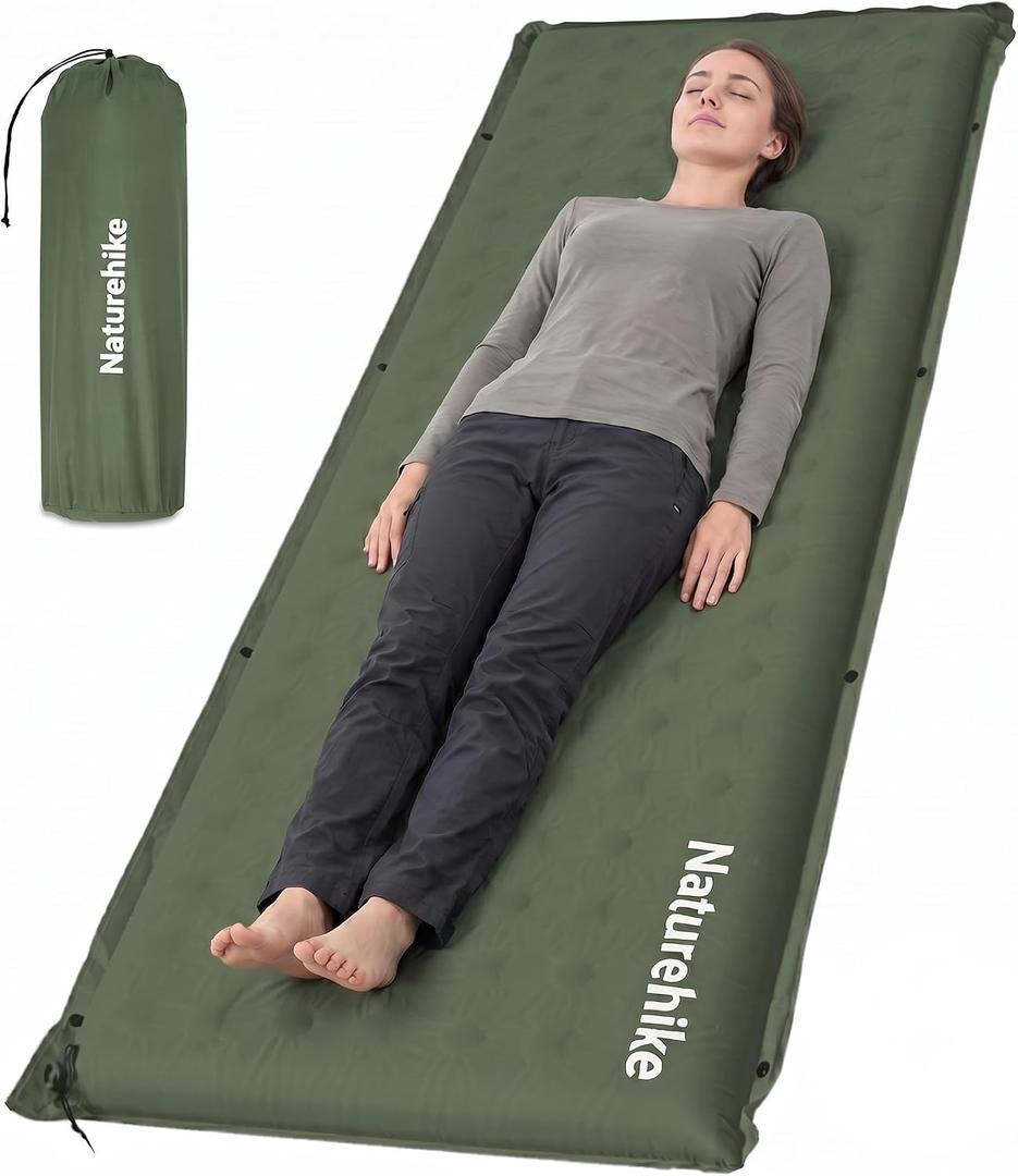 Naturehike Connectable Self Inflating Sleeping Pad, 2.36" Memory Foam Camping Pad, Backpacking Camping Mattress Pad for Tent, Travel, Car, Hammock