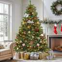 7.5ft Grenn Pre Lit Spruce Artificial Christmas Tree with 550 Warm White Lights
