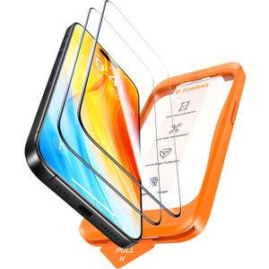 TORRAS Diamond Shield for iPhone 15 Pro Screen Protector [Military-Grade Protection] 9H+ Unbreakable Shatterproof Aerospace Tempered Glass Full Coverage InstaFit Bubble-Free, 2-Pack