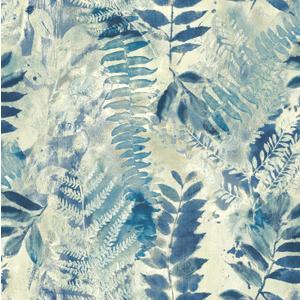 Surface Style - Fern Memory Botanical Peel and Stick Wallpaper (Azure)