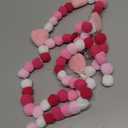 Tatuo 3 Pieces Valentines Day Felt Garlands Decorations Red Pink Heart Ball Garland Hanging Pom Pom Banners 6.56 ft Felt Garland Banner for Party Home Wall Decor(Eye-catching Colors)