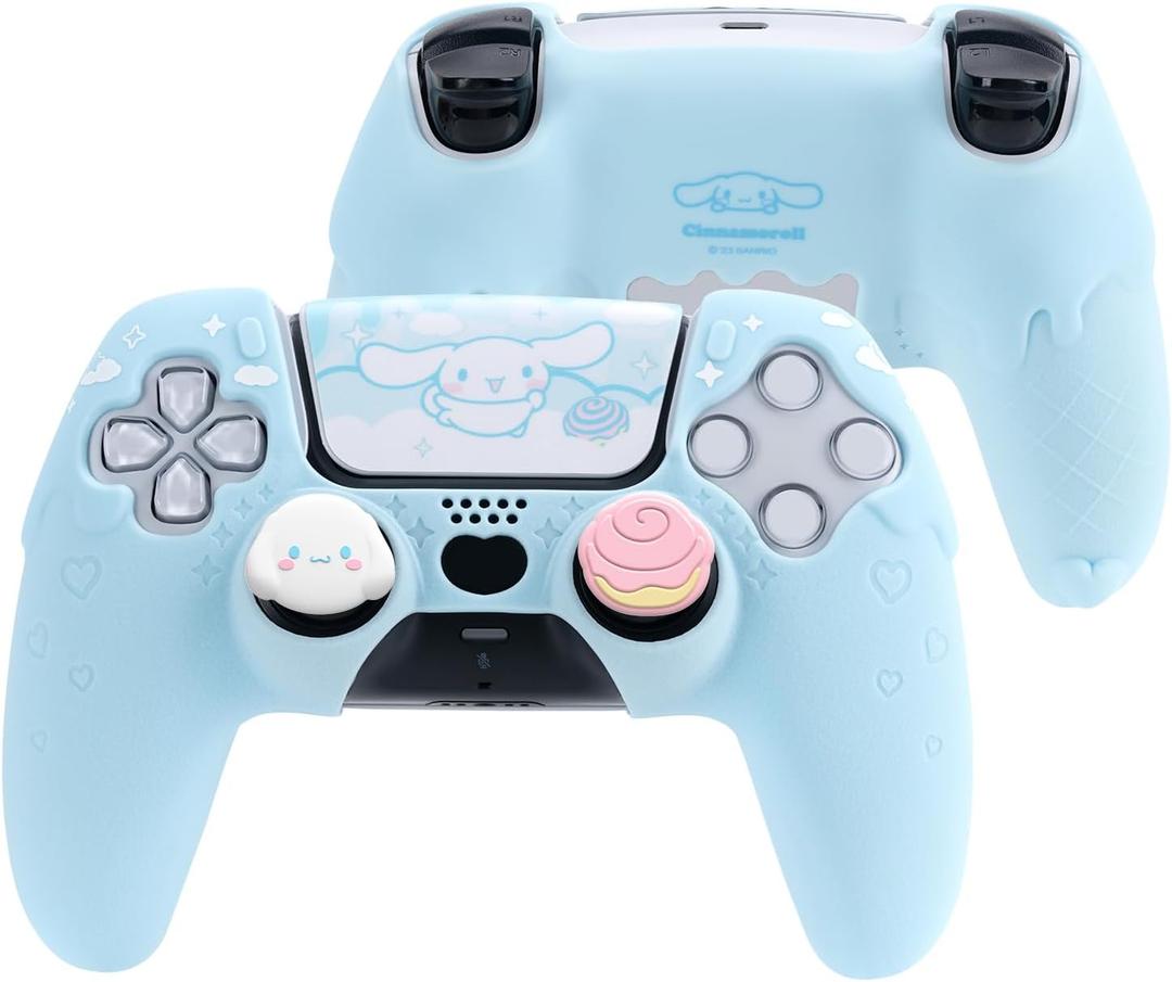 PS5 Controller Cover Skin Case,Anti-Slip Silicone Protective Cover Case,Cute Cartoon Protective Shell for PS5 Wireless Controller with 2 Thumb Grip Caps and 1 Sticker