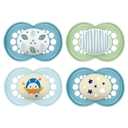 MAM Day & Night Pacifiers, Glow in The Dark Pacifier for Breastfed Babies, Nipple Shape Helps Promote Healthy Oral Development, BPA-Free Silicone Nipple, Easy to Clean, 16+ Months, 4 Count, Unisex (Teal / Pale Mint / Sky)