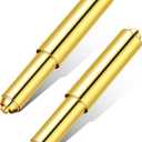 2 Pieces Toilet Paper Holder Roller Spindle Replacement Rod Plastic Spring Loaded (Gold)