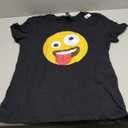 Funny Emoticon Apparel Wild Crazy Eyes Excited Zany Face Emoticon Unisex-Adults & Kids T-Shirt Black Short Sleeve, M