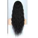 Hgvcfcv Long Clip Water Wave Ponytailtail Natural Hair Extensions For Women Synthetic Fake Hair Pieces Wavy Wigs, 26 Inch (1B)