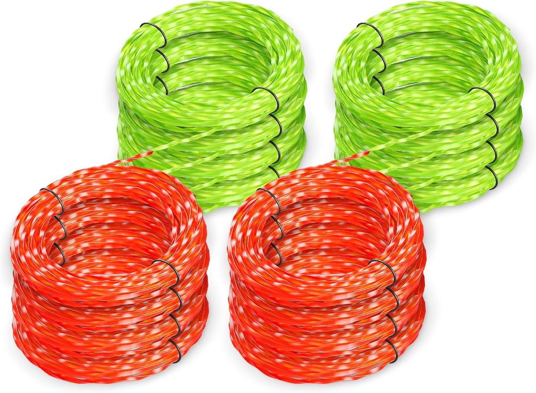 8 Pack AL2420PD 0.095 Replacement Twisted Trimmer Lines Compatible with All EGO 15-Inch String Trimmers, 112 FT Dual Color Pre-Cut Heavy Duty Weed Wacker String for EGO Line Trimmers