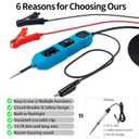 Automotive Test Light 3.536V DC Power Probe Tester, Car Circuit Tester with LCD Display, Voltage & Continuity Tester for Vehicle Wiring, Fuse & Battery Diagnosis