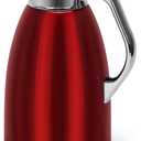 61oz Thermal Carafe for Hot Liquids - Insulated Stainless Steel Dispenser for Coffee, Tea, Hot Water - 12h Heat Retention (Red)