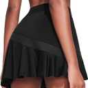 Ekouaer Tennis Skirts for Women Pleated Athletic Golf Skorts Skirt with Shorts Pockets Lightweight Running Workout Skirt
, L