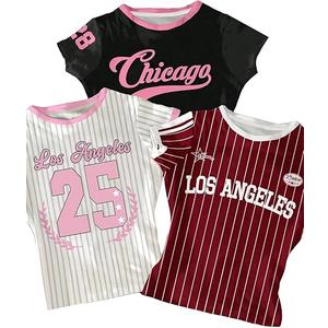 RoseSeek Girl's Shirts 3 Packs Graphic Tees Vacation Hibiscus Top Crewneck Short Sleeve Cute Tops Summer Slim Fit T Shirt Red Black White 6 Years