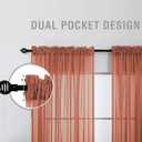 Terracotta Boho Sheer Fall Curtains for Living Room,Rustic Farmhouse Vintage Linen Look Rust Colored Western Curtains for Bedroom 84 Inches Long 2 Panels Set