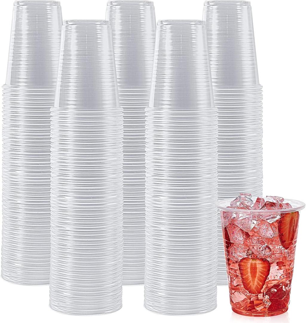 Lilymicky 500 Pack 7 oz Clear Plastic Cups, Disposable Drinking Cups, Plastic Party Cups for Birthday Parties, Picnics, Ceremonies, and Any Events