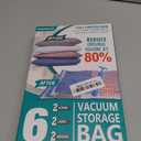 6 Pack Vacuum Storage Bags with Hand Pump, 80% Space Saver Vacuum Seal Storage Bags for Clothing, Travel Lugggage, Blankets, Comforters