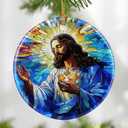 3 x Jesus Christ Ornament: Christmas Ornaments, Religious Christmas Decorations for Tree, Catholic Ornament & Christian Holiday Decor | Religious Gifts, Christian Gifts - Design B