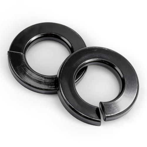 Sieqioor 70Pcs Spring Lock Washer, 5/16" SAE Split Lock Washer, Black 304 Stainless Steel Lock Washers & Flat Washers for Screws Bolts