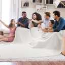 Bedsure Cooling Cotton Waffle Oversized King Blanket - Lightweight Breathable Blankets Rayon Derived from Bamboo for Hot Sleepers, Luxury Throws for Bed and Sofa, Ivory, 120x96 Inches