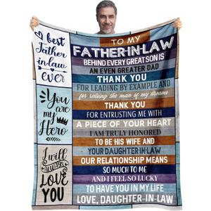 Best/Cool Father in Law Gift from Daughter in Law/Son in Law, Fathers Day Christmas Birthday Gifts for Father in Law Blanket 50"x60"