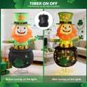 St. Patricks Day Decorations Outdoor, 32Inch Collapsible Lighted Up Leprechaun with Shamrock Hat,8 Lighting Modes,Leprechaun St. Patricks Day Dcor for Irish Garden Outdoor Indoor Yard Holiday