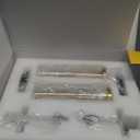 15" Knurled Brass Wall Sconces Set of 2, Black Gold Bathroom Vanity Light Fixtures with Clear Glass Tube, Modern Lamp Lighting for Bedroom, Living Room, Hallway, Staircase, Mirror, Kitchen