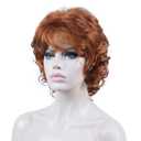 Aimole Short Curly Soft Women Wigs Natural Capless Hair Synthetic Wig Heat Resistant (130A Fox Red)