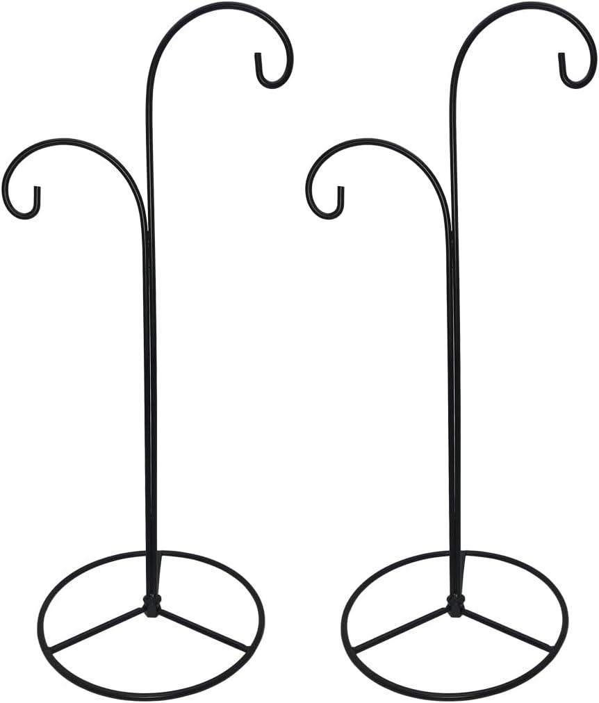Ornament Display Stand, Iron Hanger for Christmas Glass Globe Decorations (Black 2 Pack, 12.5" x 5.6")