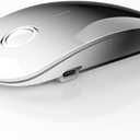 RAPIQUE R306 Pro Wireless Mouse Bluetooth & 2.4G, Connect Up to 3 Devices, Type-C Rechargeable, Silent Click, Slim Portable Design for Laptop, Tablet & MacBook White to Black Gradient