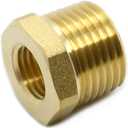1/2" Male x Female 3/8" NPT Pipe Thread Hex Reducer Bushing Brass (5 Pcs)