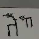 2 Pcs Christmas Reindeer Figurines Decor Xmas Tabletop Ornaments Black Deer Statue Ornament Imitation Metal Christmas Reindeer Statues for Living Room Patio Home Office Garden Backyard Decoration