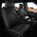 for Ford F150 Leather Seat Covers, SuperCrew XL XLT 2021-2025, F250 F350 F450 Super Duty Crew Cab 2023-2025, Custom Truck Seat Cover Full Set, Pickup Accessories, Black (Bucket Seat)
