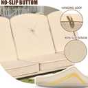Outdoor Porch Swing Cushions 3 Seater, Replacement Cushions for Outdoor Swing, Patio Swing Cushion 25D Foam (Khaki, 61.5x39x3in)